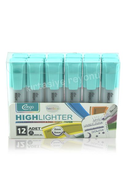 Kids Like Cengo 12 Pieces Single Color Pastel Highlighter - Premium Quality