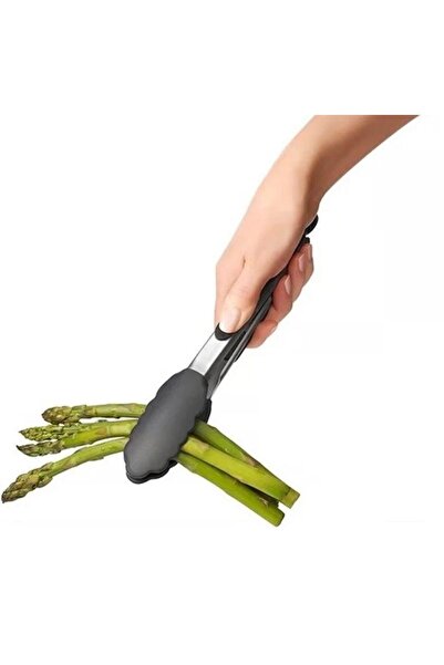 YDGR Practical Metal Handle Silicone Tongs with Lock System |   Silicone Tip Frying Tongs