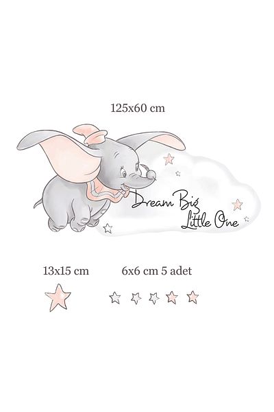 Renklendir Hayatını Stk-98 Elephant Pattern Wall Sticker