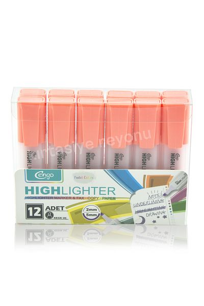 Kids Like Cengo 12 Pieces Single Color Pastel Highlighter - Premium Quality