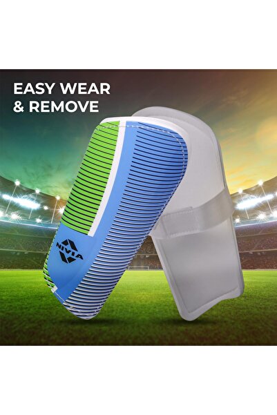 Nivia Wisdom - 2018 Plastic Polypropylene Shin Guard for Adults (White, Small) | for Football