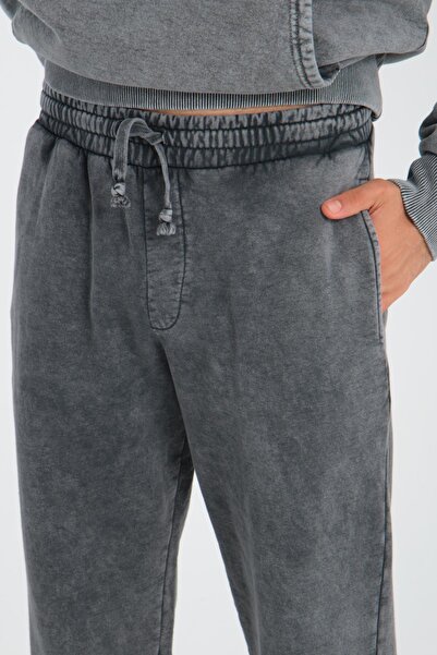 Valiberta Anthracite Color Oversize Raised Men's Tracksuit Set