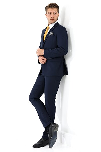 Presto Men's Slimfit Suit - 6 Drop Navy-2125-250