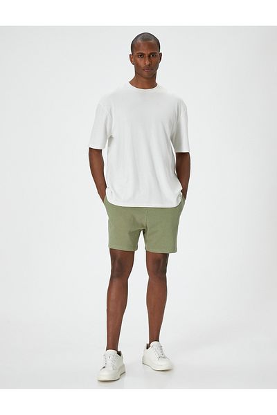 Koton Cotton Lace-Up Waist Shorts - Pocket Detail