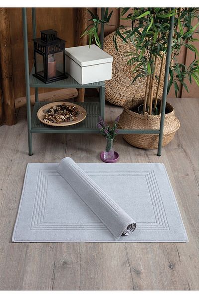 Sevim Set of 2 Foot Towels Gray - 100% Cotton Towel Set - 50X70 cm