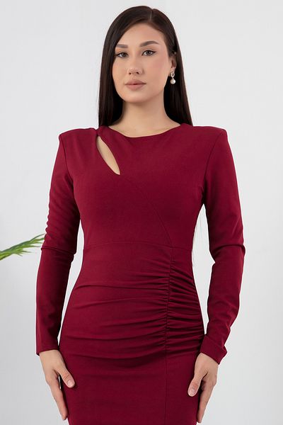 PULLIMM Rochie creponată - Detaliu de cădere în piept, talie adunată - NY4417