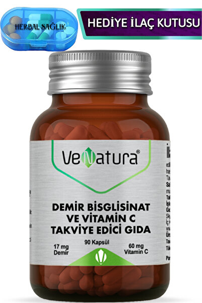 VeNatura Demir Bisglisinat ve Vitamin C Tablet 90 Adet