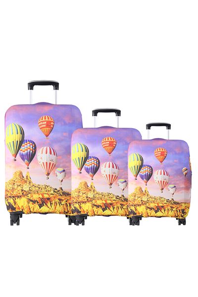 MY SARACİYE My 74 Cappadocia-4 - Large, Medium and Cabin Size Luggage Suitcase / Suitcase Cover Set