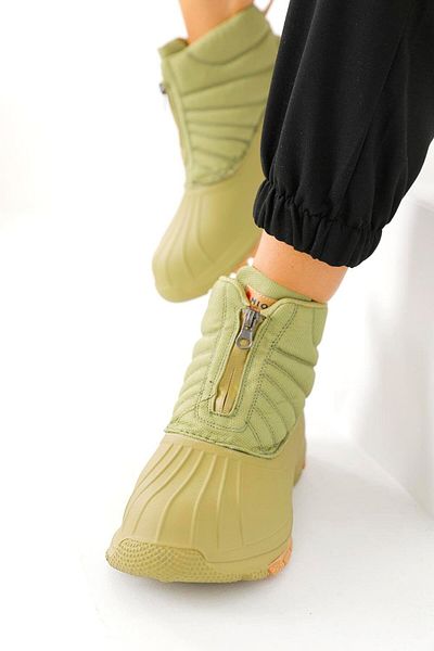 Beyond Γυναικείες μπότες Olive Green Tunder Faylon με φερμουάρ με λεπτομέρειες 4cm Byndfay07