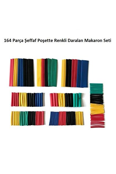 Genel Markalar Makaron Seti Renkli 164 Parça Şeffaf Poşette İthalatçı Garantili Belirtilmemiş Kablo Koruyucu Çok Re