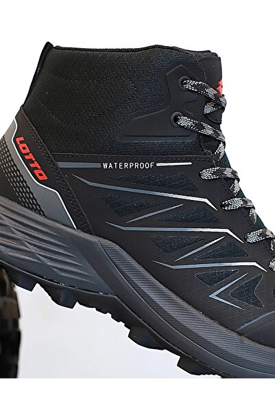 Lotto Orijinal Waterproof (Kesinlikle Su Geçirmez) Anatomik Taban Bot siyah gri