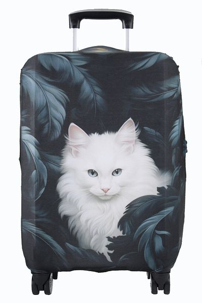 MY SARACİYE My Saraciye 85 Cat Black Feather Suitcase Cover, Suitcase Cover - Cat Black Feather 85