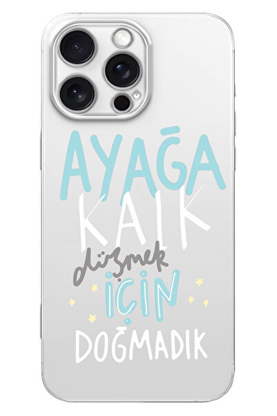 WANNA PROTECT iPhone 15 Pro Max Kalk Girl Power Desenli Silikon Şeffaf Telefo...
