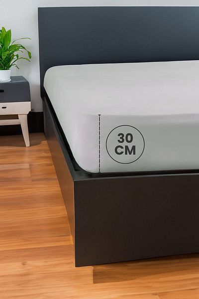 GAMA HOME 100% Cotton Fitted Sheet - 100X200 cm - 30 cm Edge Height - Organic and Comfortable