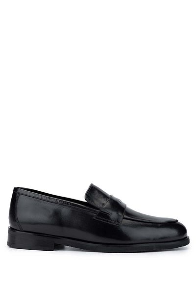 Tamer Tanca Men's Genuine Leather Black Loafer Shoes