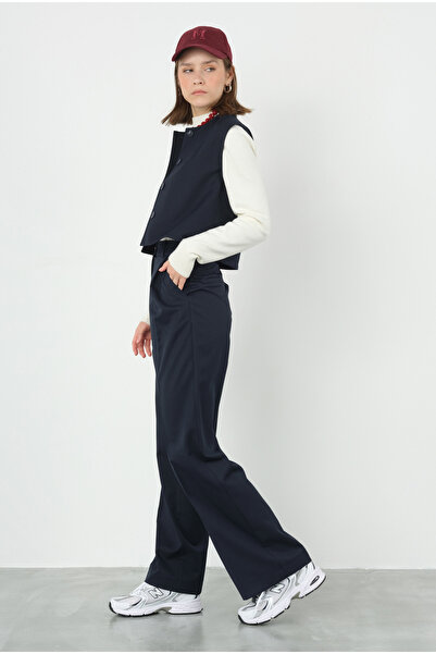 HEQA Σκούρο Navy Blue Crop γιλέκο