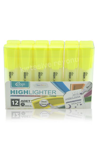 Kids Like Cengo 12 Pieces Single Color Neon Highlighter - Premium Quality