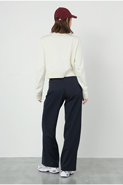 HEQA Брюки з високою талією і складками, темно-сині