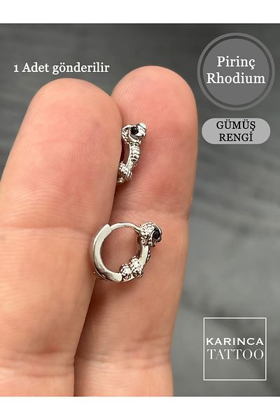 Karınca Piercing Little Snake Brass Rook Forward Helix Snug Daith Earlobe Tragus Piercing Hoop Earring Accessory