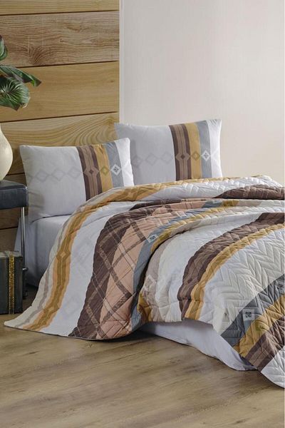 Kristal Olimpos Double Four Season Duvet Cover Set Brown