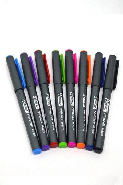 Mikro High Quality Fineliner Fine Tip Pen 8 Pieces