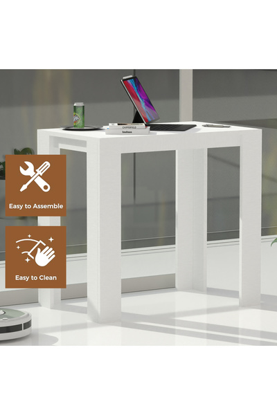 Mahmayi Modern Study Desk Support, Modern Executive Desks Ideal for Office, Home - White