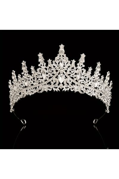 Eva Flore Baroque Crystal Rhinestone Bridal Crown - Engagement and Special Occasion Crown Wedding Bridal Hair Accessory