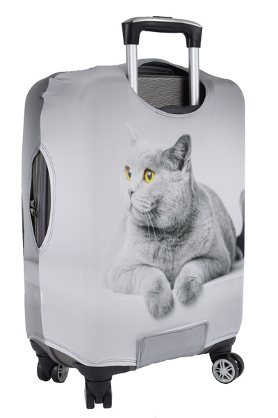 MY SARACİYE My Saraciye Suitcase Cover, Luggage Cover Large, Medium, Cabin Size Cover Set, My Gray Cat 77