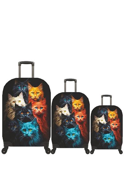 MY SARACİYE My 86 Cat Gang - Saddleboard, Suitcase and Cabin Size Case Set