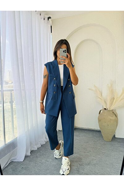 Trend Marfa Atlas Fabric Premium Size Fit ujjatlan kabát mellény szett nadrággal