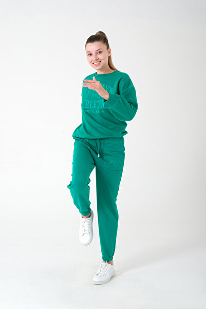 Kyron Πράσινη γυναικεία φόρμα - με τσέπες και μανσέτες