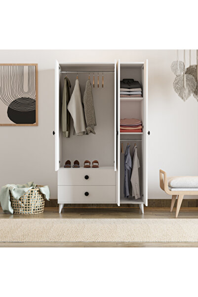 İMBAŞ Opal 3 Kapaklı 2 Çekmeceli Gardırop