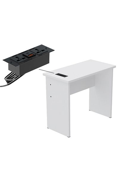 Mahmayi Designed Study Table for Home, Office, Living Room, Dining Room, Study Room with BS01 Socket