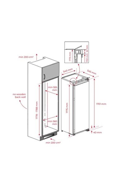 Teka Rsl 73360 Fı Eu Tek Kapılı Ankastre Buzdolabı
