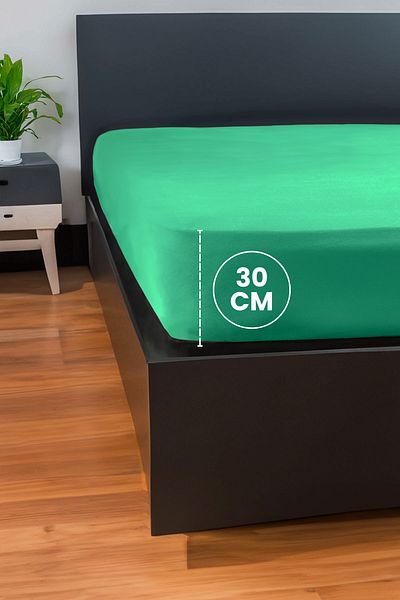 GAMA HOME 100% Cotton Fitted Sheet - 100X200 cm - 30 cm Edge Height - Organic and Comfortable