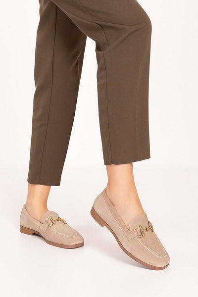 Gondol Loafer de damă din piele naturală cu vârf în colț Esl.b07