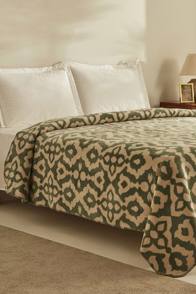 Karaca Home Rina Green Cotton Double Blanket