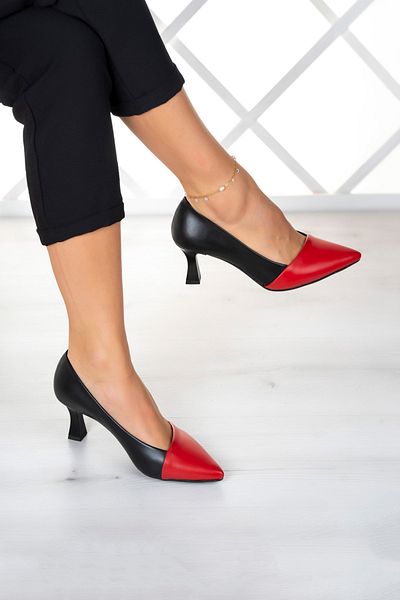 Erkan Saçmacı Laura Black Red Boty na podpatku 6 cm.