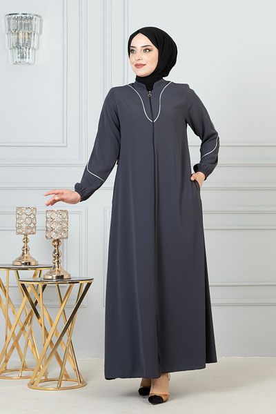 Nevayla Moda Λεπτομερής φέρας White Piping - Anthracite