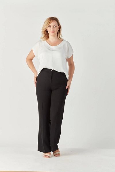 Moda Berray 316 Black Crepe Large Size Full Fit Style Trousers