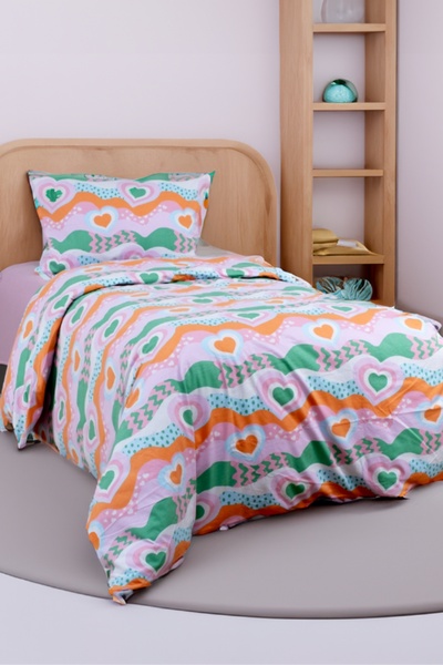 GAMA HOME Single Combed Cotton Duvet Cover Set - 100% Organic Cotton, New Tre...