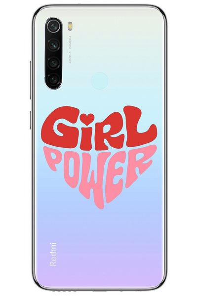 WANNA PROTECT غلاف هاتف Xiaomi Redmi Note 8 من السيليكون الشفاف بنمط قلب فتاة