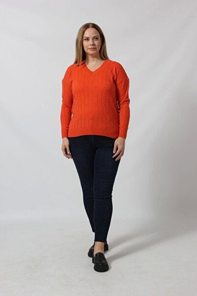 Moda Berray Y6328 Fındık Örgü Detaylı Triko Kazak