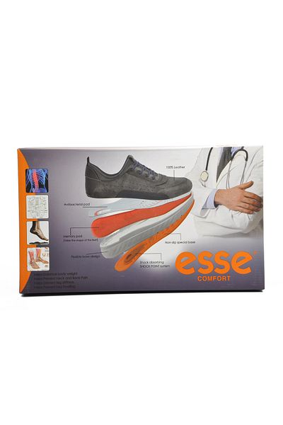 AYAKMOD 6220 Esse Anthracite Textile-δερμάτινα Ορθοπεδικά Ανδρικά Casual Παπούτσια