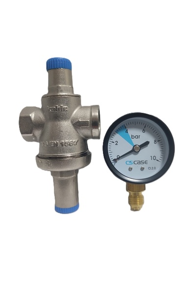 KALDE 1/2" DN15 Rekorsuz Su Basınç Düşürücü (Manometreli) - Pressure Reducing Valves (With Manometer)