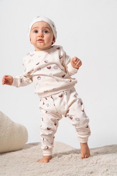 Bubbles 100% Organic Cotton Coconut Pattern Baby 2-Piece Set