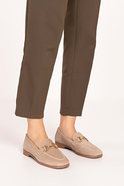 Gondol Hakiki Deri Kadın Köşeli Burun Loafer Esl.b07