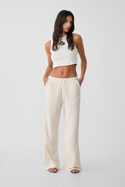 Stradivarius Loose-fitting linen blend trousers