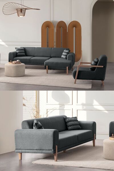 Eymense Mocha Berjerli Köşe Takımı + Kanepe