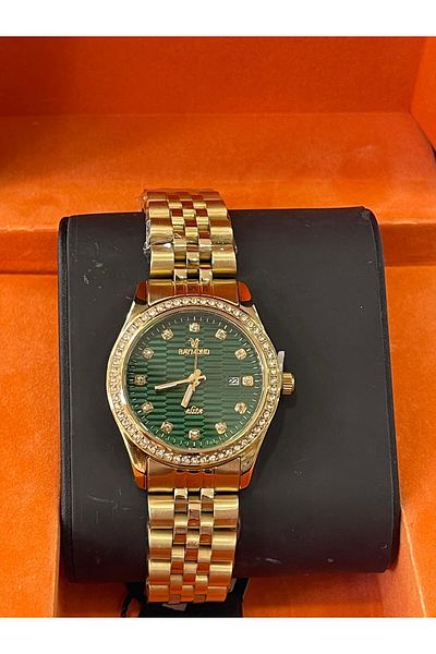 Raymond Steel Cord Gold/Green Color Women's Wristwatch